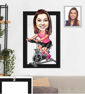 Kişiye Özel Sporcu Karikatürlü 3D Ahşap Tablo 30x47 Bayan-6