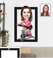 Kişiye Özel Sporcu Karikatürlü 3D Ahşap Tablo 30x47 Bayan-6