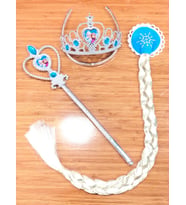 Elsa Frozen Saç Asa Taç Takım Aksesuar (Turkuaz)