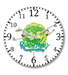 Rick And Morty1 Duvar Saati Bombeli Gercek Cam