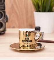 Erkek Almanca Öğretmeni Gold Türk Kahvesi Fincanı
