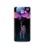 Uzay Balon Tasarım Süper Şeffaf Silikon Telefon Kılıfı Samsung C7 Pro 