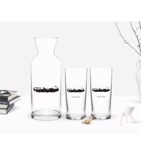 BK Gift Kişiye Özel Renkli Baskılı Batman Tasarımlı Turistik İkili Rakı Bardağı ve Karaf Hediye Seti-2 (Model 1)