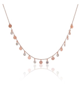 Söğütlü Silver pullu ve zirkon taşlı kolye