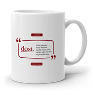 BK Gift Kişiye Özel Dost Beyaz Kupa Bardak  2