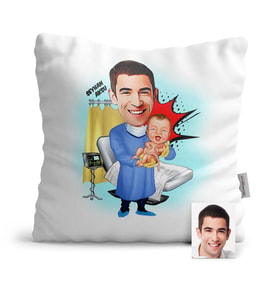 BK Gift Kişiye Özel Bay Ebe Karikatür  Yastık  1