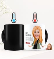 BK Gift Kişiye Özel Kız Kardeş Karikatürlü Sihirli Kupa Bardak
