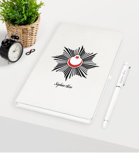 BK Gift Kişiye Özel Polis Temalı Beyaz Defter Kalem Seti - 1
