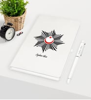 BK Gift Kişiye Özel Polis Temalı Beyaz Defter Kalem Seti - 1