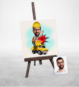 BK Gift Kişiye Özel Bay Yol Mühendisi Karikatür Şovaleli Doğal Taş  1