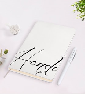 BK Gift Kişiye Özel El Yazılı Beyaz Defter Kalem Seti-5
