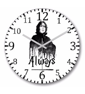 Severus Snape Always Harry Potter  Duvar Saati Bombeli Gercek Cam