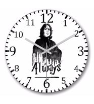 Severus Snape Always Harry Potter  Duvar Saati Bombeli Gercek Cam