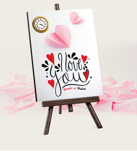 BK Gift Kişiye Özel Seni Seviyorum Şovaleli Masa Saati  1