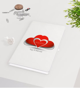 BK Gift Kişiye Özel Sevgililer Günü Beyaz Defter-117