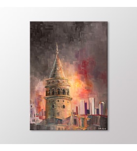 Arty Tablo Galata Kulesi Tablo (Karışık)