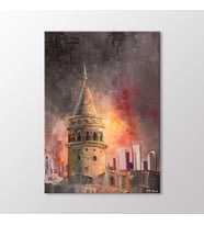 Arty Tablo Galata Kulesi Tablo (Karışık)