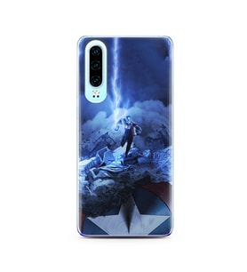 Kaptan Amerika Tasarım Süper Şeffaf Silikon Telefon Kılıfı Huawei P30 