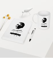 BK Gift Kişiye Özel Atatürk Temalı Beyaz Defter Kalem Kupa Seti - 4