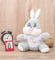 İki İsimli Çiftlere Özel Peluş Tavşan ve Mini Fotoğraf Çerçevesi