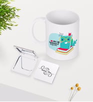 BK Gift Kişiye Özel En İyi Öğretmen Beyaz Kupa Ayna Seti-9 (Model 1)