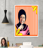 BK Gift Kişiye Özel Türbanlı Karikatürlü  Afiş Poster 50 X 70 Cm 41783