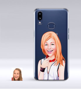 BK Gift Kişiye Özel Bayan Karikatürlü Samsung Galaxy A10s İnce Şeffaf Silikon Telefon Kapağı-35 (Beyaz)
