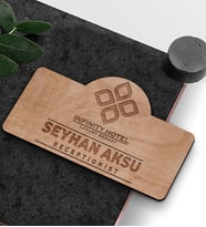 BK Gift Kişiye Özel Ahşap Yaka İsimliği - 5