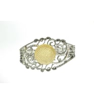 Hdmarketim Otantik Swarovski Taşlı Çiçekli Kelepçe Metal Bileklik