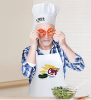 BK Gift Kişiye Özel Chef Erkek Mutfak Önlüğü ve Aşçı Şapkası Seti-10 (Beyaz)