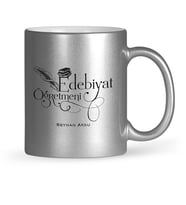 BK Gift Kişiye Özel Edebiyat Öğretmeni Gümüş Yaldızlı Kupa Bardak