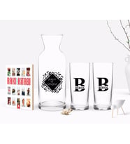 BK Gift Kişiye Özel Renkli Baskılı İsimli İkili Rakı Bardağı Karaf ve Cep Kitabı Hediye Seti-31 (Model 1)