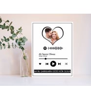 BK Gift Kişiye Özel Fotoğraflı Spotify Kodlu Ah Bu Şarkıların Gözü Kör Olsun Mesajlı Ahşap Tablo-1