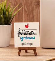 Müzik Öğretmenine Hediye Taş Dekor