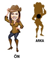 Kişiye Özel Bayan Karikatürlü Ahşap Magnet Model-4