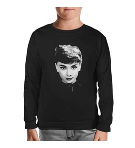 Audrey Hepburn Siyah Çocuk Sweatshirt