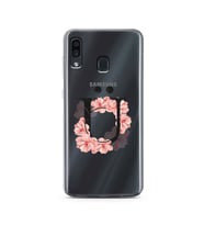 Pembe Çiçekli Harf Tasarım Süper Şeffaf Silikon Telefon Kılıfı Samsung A30 Ü-Har