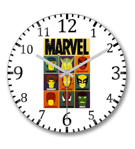 Marvel Duvar Saati Bombeli Gercek Cam