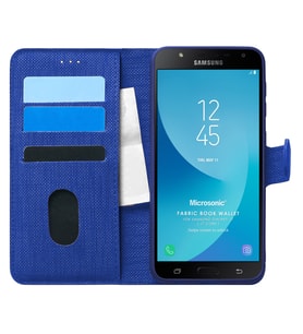 Microsonic Samsung Galaxy J7 Core Kılıf Fabric Book Wallet Lacivert