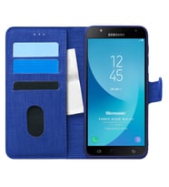 Microsonic Samsung Galaxy J7 Core Kılıf Fabric Book Wallet Lacivert