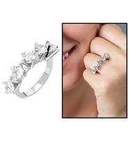 Starlight Diamond Pırlanta Montür Elegance 925 Ayar Gümüş Bayan Beştaş Yüzük