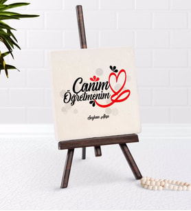 BK Gift Kişiye Özel Canım Öğretmenim Şovaleli Doğal Taş-1 (Beyaz)