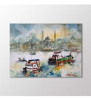 Arty Tablo Suluboya Tekneler ve İstanbul Tablo (Karışık)