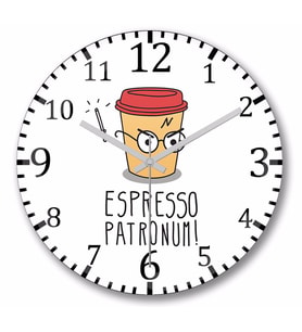 Ekspresso Patronum  Duvar Saati Bombeli Gercek Cam