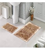 Banyo Halısı Ikili Klozet Takımı Kaymaz Tabanlı (60 xm x 100 cm + 40 cm x 60 cm) 