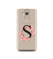 Pembe Çiçekli Harf Tasarım Süper Şeffaf Silikon Telefon Kılıfı General Mobile GM
