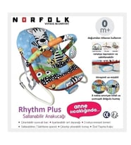 Norfolk Rhythm Titreşimli ve Müzikli Ev Tipi Ana Kucağı Ana Dizi - Tam Yatarlı - Kademeli Sırt Ayarı (Çok Renkli)