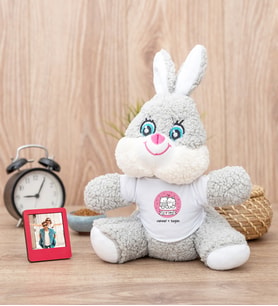 Aşık Çiftlere Özel Peluş Tavşan ve Mini Fotoğraf Çerçevesi