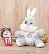Aşık Çiftlere Özel Peluş Tavşan ve Mini Fotoğraf Çerçevesi