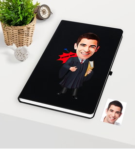 BK Gift Kişiye Özel Bay Avukat Karikatürlü Siyah Defter - 1